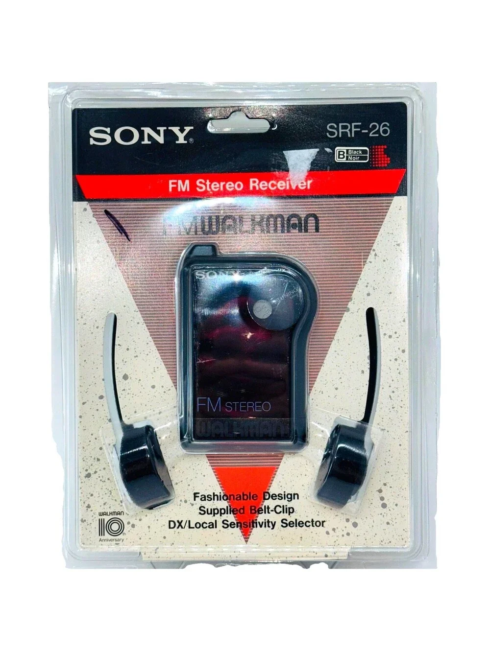 NEW SEALED Sony WALKMAN FM Stereo Receiver SRF-26 Black 10th Anni. Vintage Radio